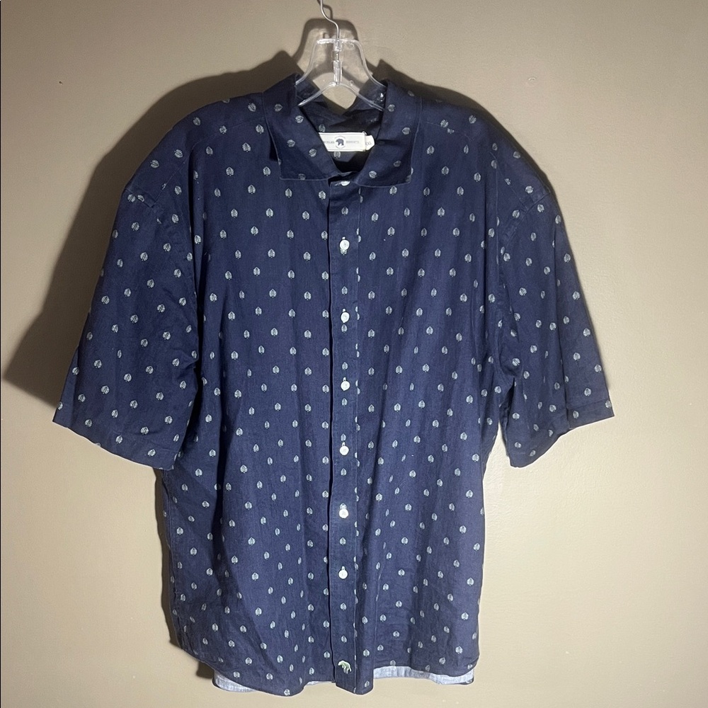 Classic Navy Polka Dot Button-Down Shirt